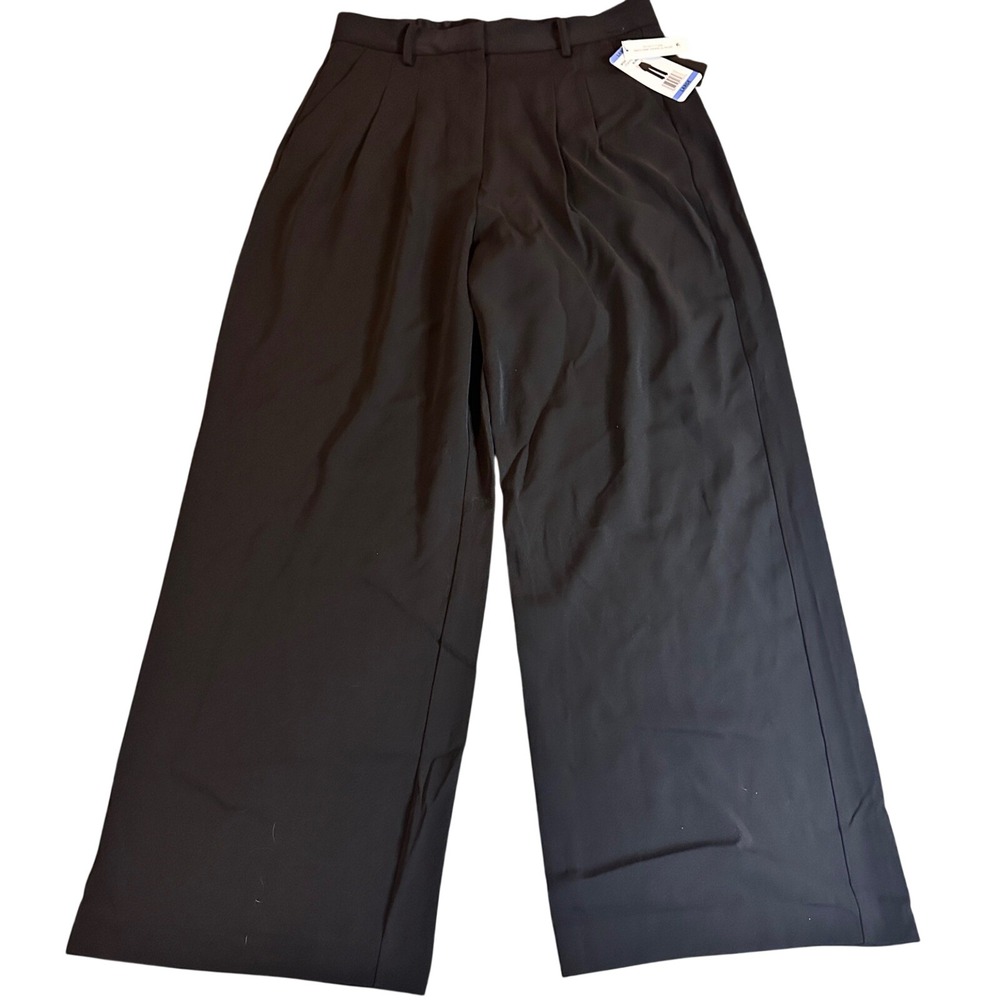 French Connection High Rise‎ Black Wide Leg Trousers Womens Small NWT